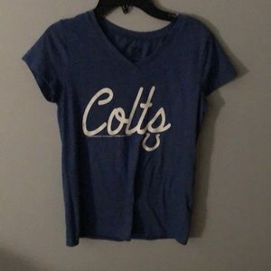 Colts V Neck Blue Short Sleeve Tee